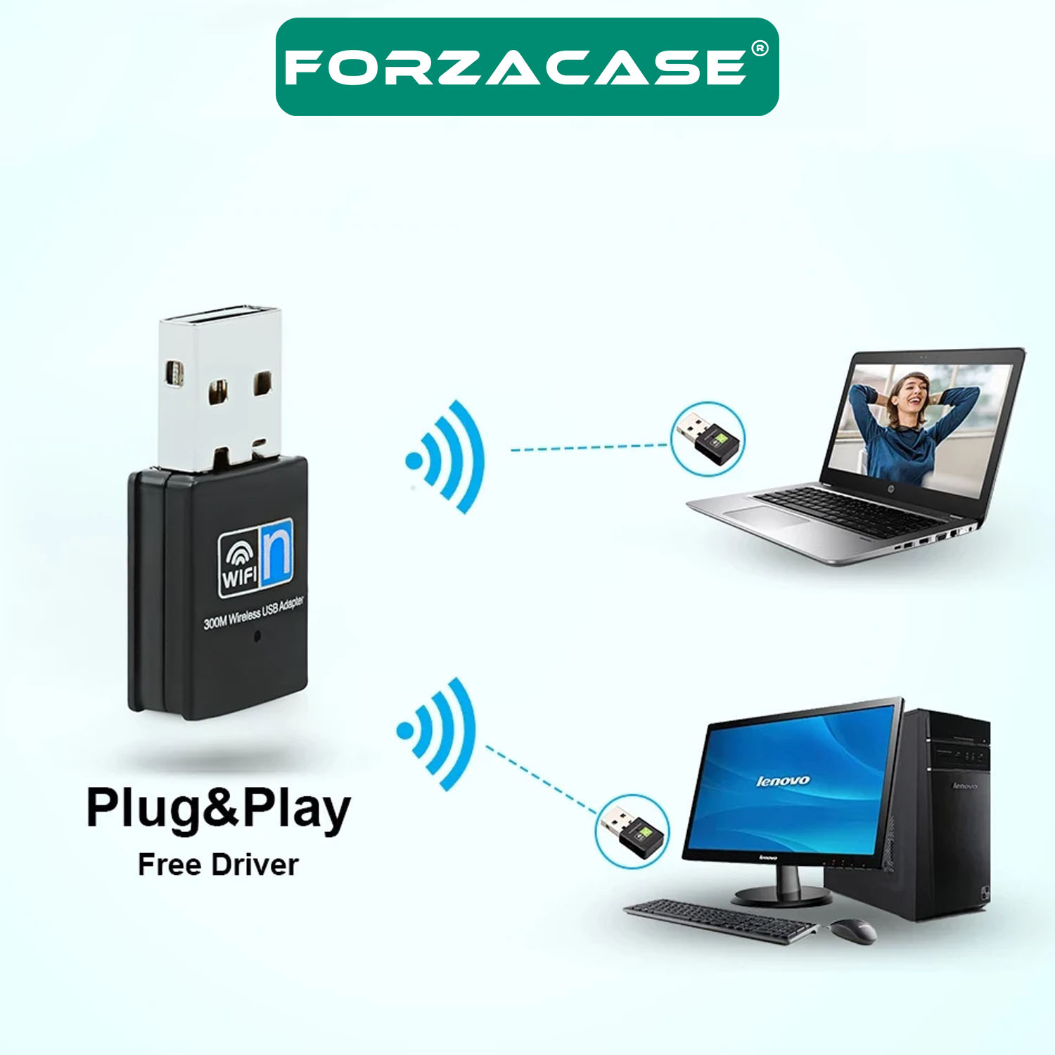 Forzacase%202.4%20GHz%20300%20Mbps%20Mini%20Usb%20Wireless%20Kablosuz%20WiFi%20AP%20Adaptörü%20Dongle%20-%20FC460