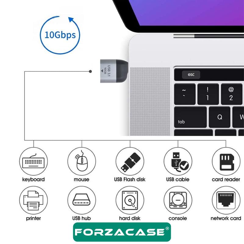 Forzacase%20Type%20C%20to%20OTG%20Adaptör%20USB%203.0%2010%20Gbps%20Veri%20Aktarma%20Adaptörü%20-%20FC462