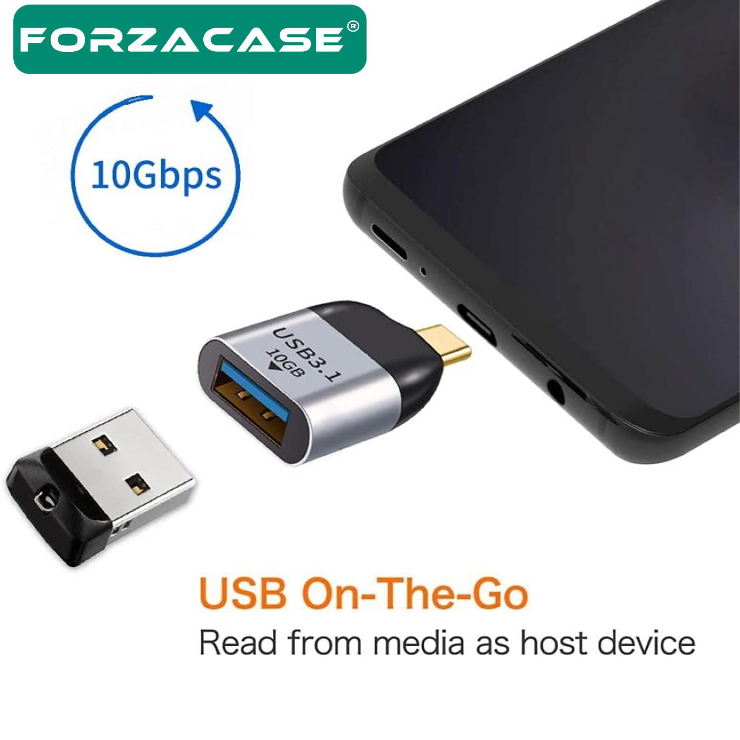 Forzacase%20Type%20C%20to%20OTG%20Adaptör%20USB%203.0%2010%20Gbps%20Veri%20Aktarma%20Adaptörü%20-%20FC462