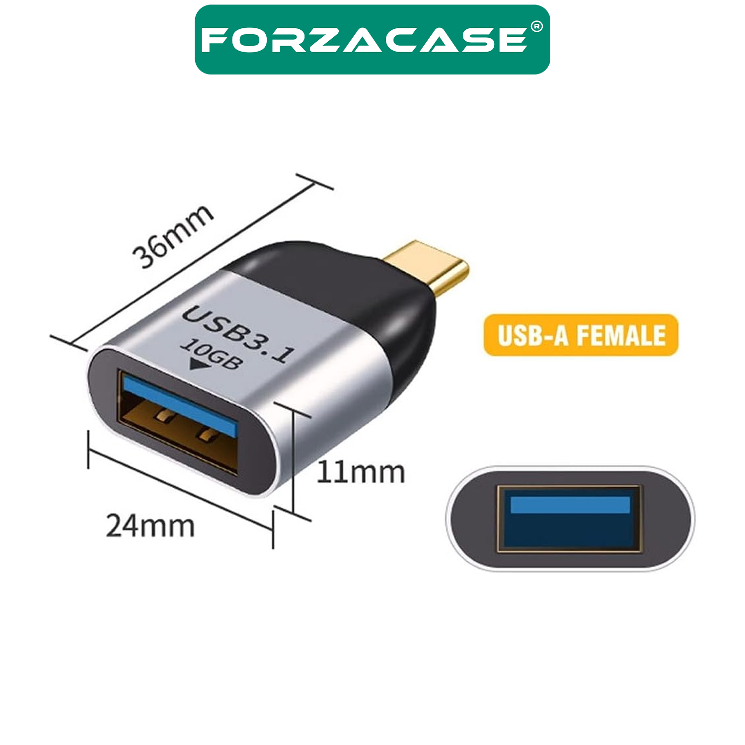 Forzacase%20Type%20C%20to%20OTG%20Adaptör%20USB%203.0%2010%20Gbps%20Veri%20Aktarma%20Adaptörü%20-%20FC462