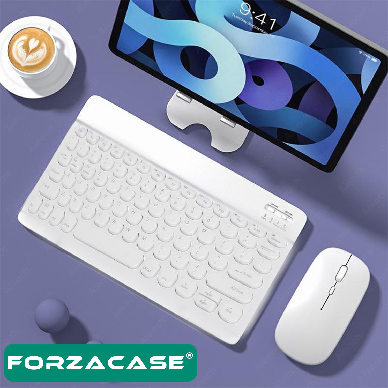 Forzacase%20Tablet%20ve%20Telefonlar%20için%20Yuvarlak%20Tuşlu%20Bluetooth%20Klavye%20ve%20Mouse%20Seti%20-%20FC465