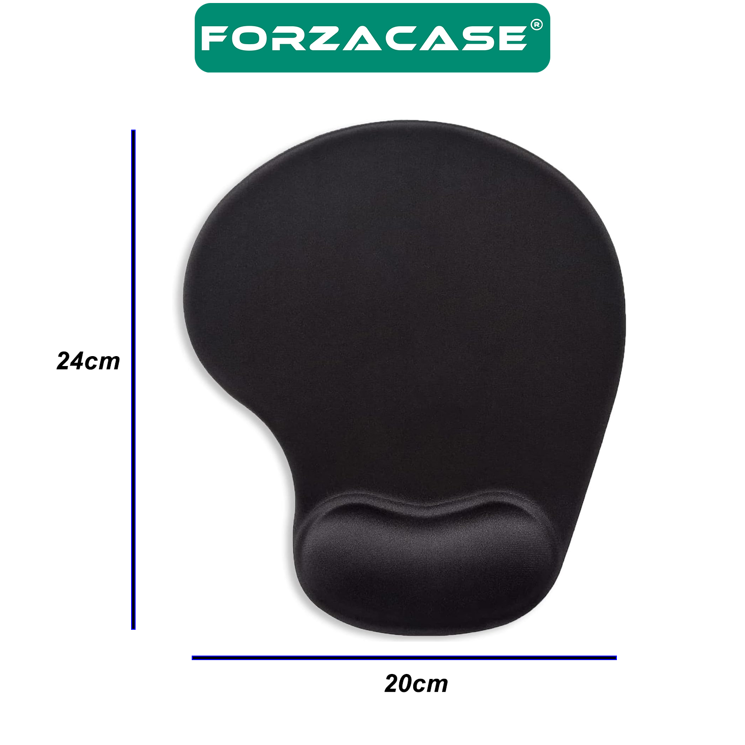 Forzacase%20Kaydırmaz%20Silikon%20Tabanlı%20Mat%20Bilek%20Destekli%20Mouse%20Pad%2020x24cm%20Siyah%20-%20FC471