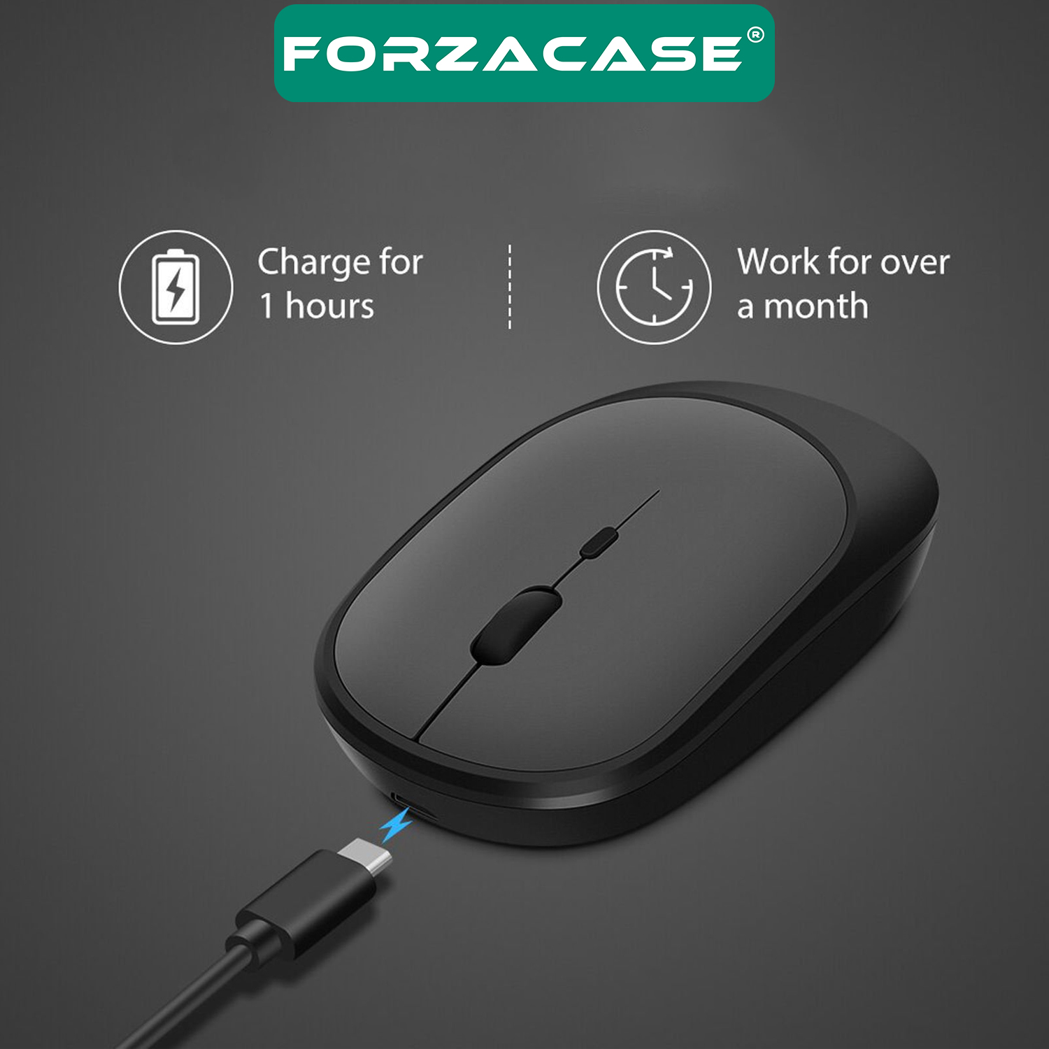 Forzacase%201600%20DPI%20Şarj%20Edilebilir%202.4%20GHz%20Bluetooth%20Kablosuz%20Mouse%20-%20FC474