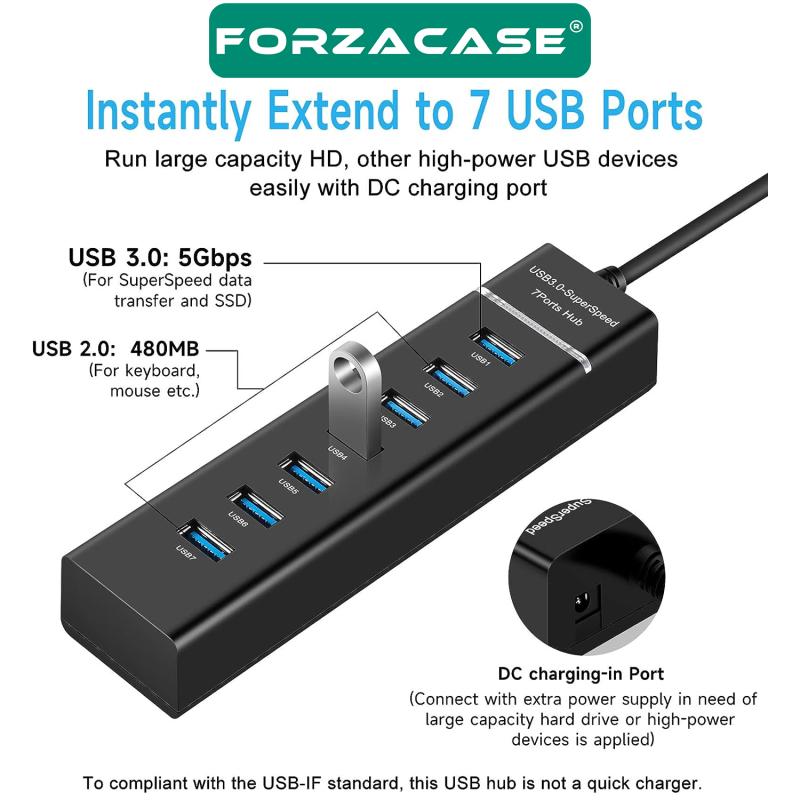 Forzacase%20USB%203.0%20to%20USB%202.0%20Port%20Çoğaltıcı%20Hub%207in1%20OTG%20Adaptör%207li%20USB%20Çoklayıcı%20-%20FC478