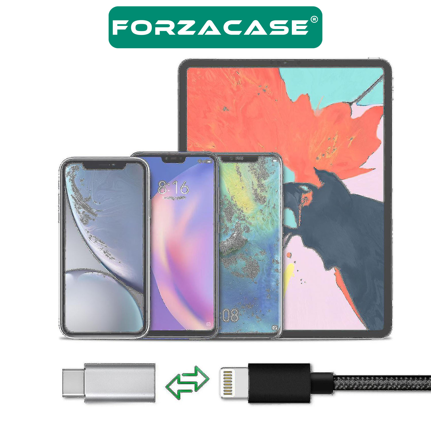 Forzacase%20Lightning%20to%20Type-C%20Şarj%20ve%20Data%20Adaptörü%20-%20FC483