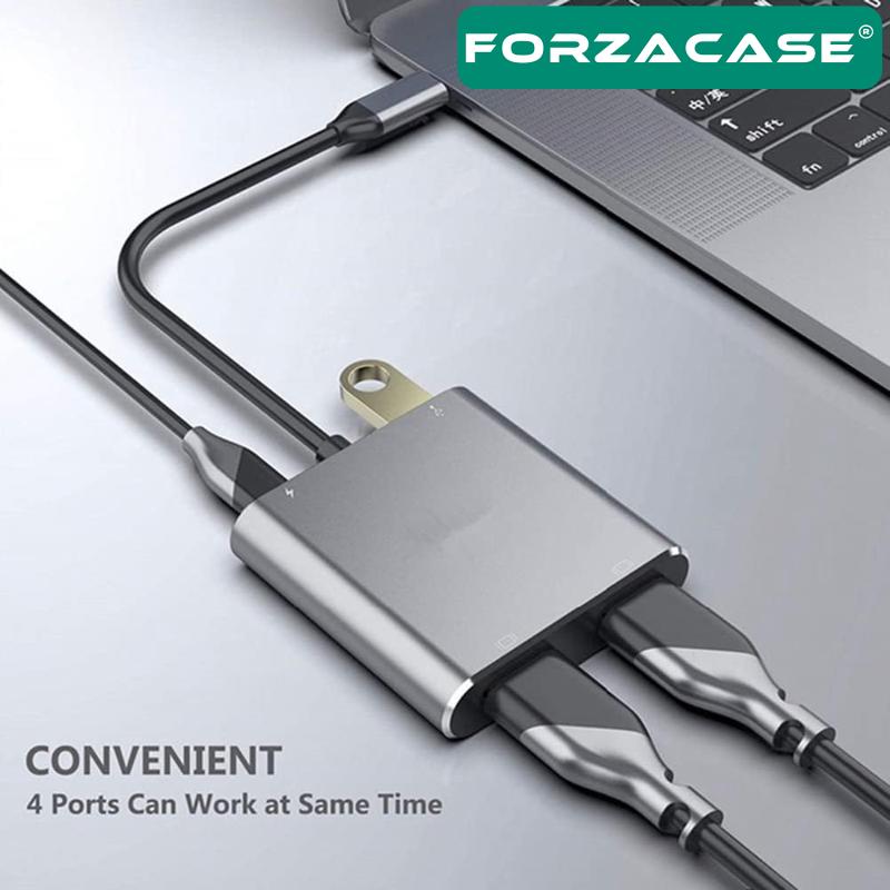 Forzacase%20Type-C%20to%20Çift%20HDMI%204K%20Ultra%20HD%20Çevirici%20Adaptör%20Çift%20Ekran%20Dönüştürücü%20-%20FC485