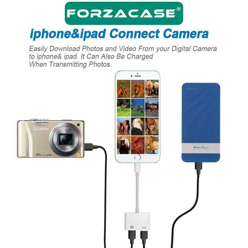 Forzacase%20Lightning%20to%20Type%20C%20USB%203.0%20iphone%20iPad%20Bağlantı%20Şarj%20ve%20Kamera%20Adaptörü%20-%20FC489