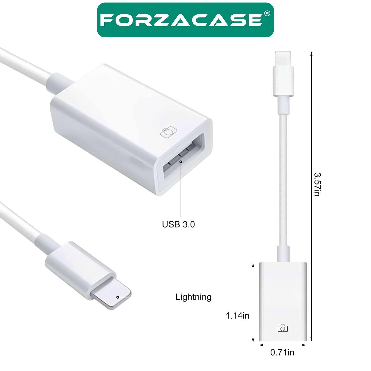 Forzacase%20iPhone%20iPad%20Lightning%20to%20USB%20Tak%20Çalıştır%20Kamera%20Adaptörü%20-%20FC490