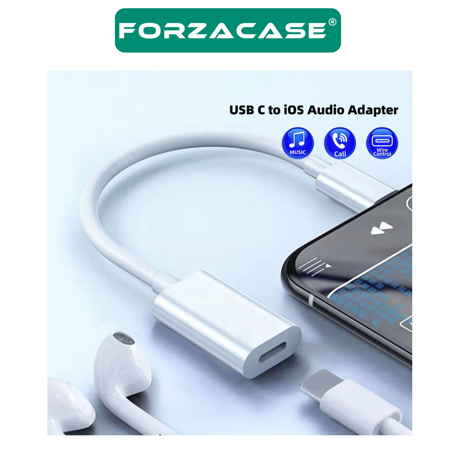 Forzacase%20Type-C%20to%20Lightning%20Çevirici%20Adaptör%20Şarj%20ve%20Kulaklık%20Çevirici%20-%20FC497