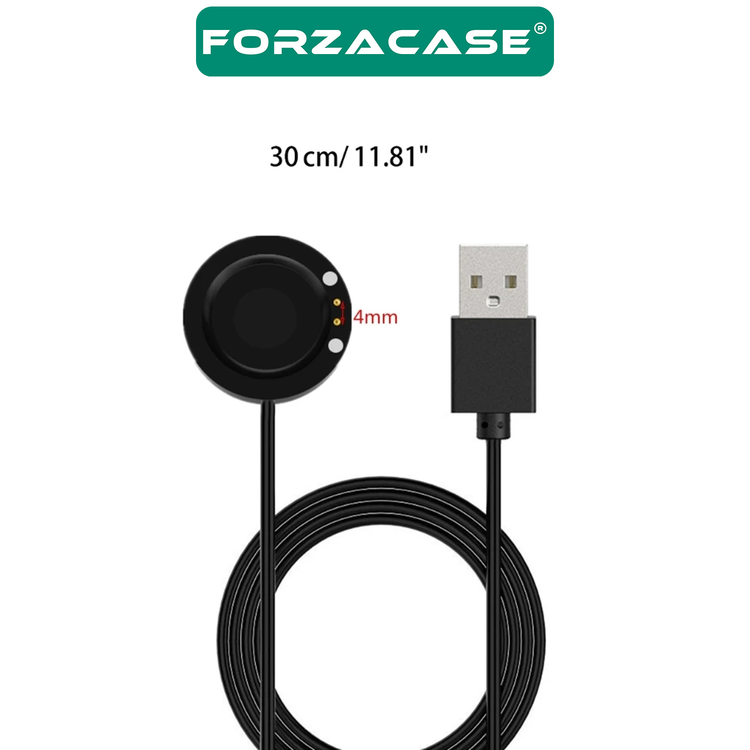 Forzacase%202%20Pin%204mm%20Konnektör%20Smart%20Watch%20T500/X7%20için%20Manyetik%20Şarj%20Kablosu%20-%20FC017