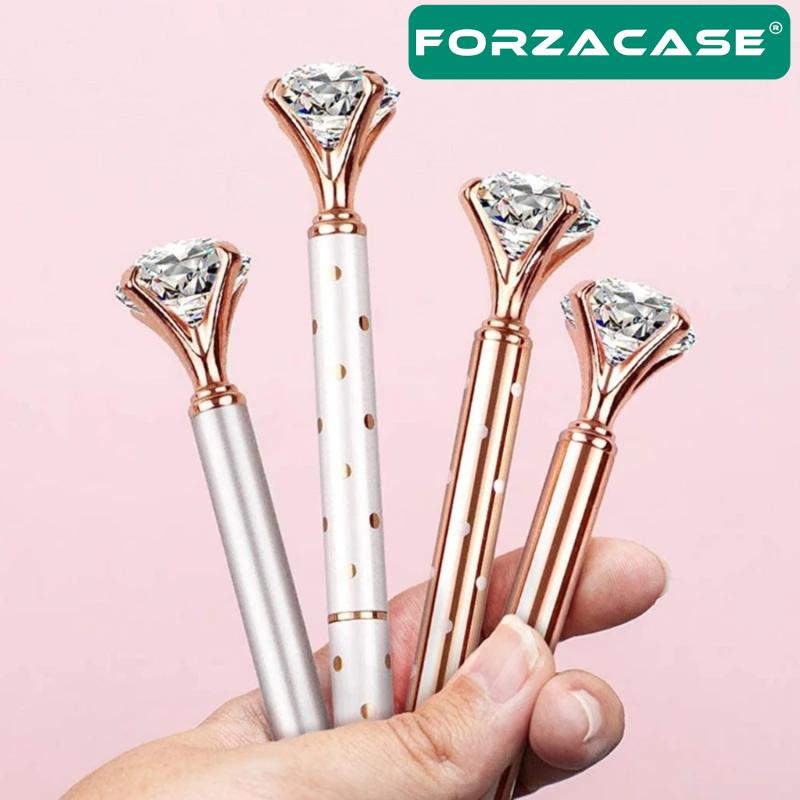 Forzacase%20İkili%20Elmas%20Taşlı%20Metal%20Kalem%202’li%20Tükenmez%20Kalem%20Seti%20Beyaz%20-%20FC556