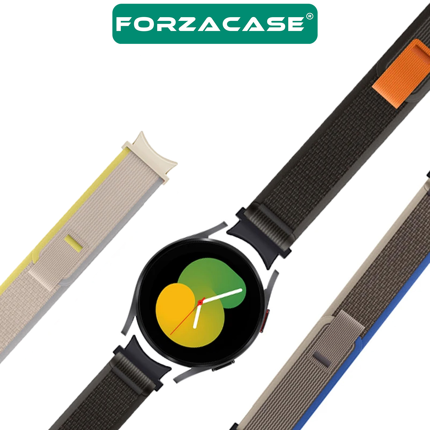 Forzacase%20Samsung%20Galaxy%20Watch%206%2040mm%20ile%20uyumlu%20Trial%20Cırtlı%20Hasır%20Kumaş%20Kordon%20Kayış%20-%20FC566