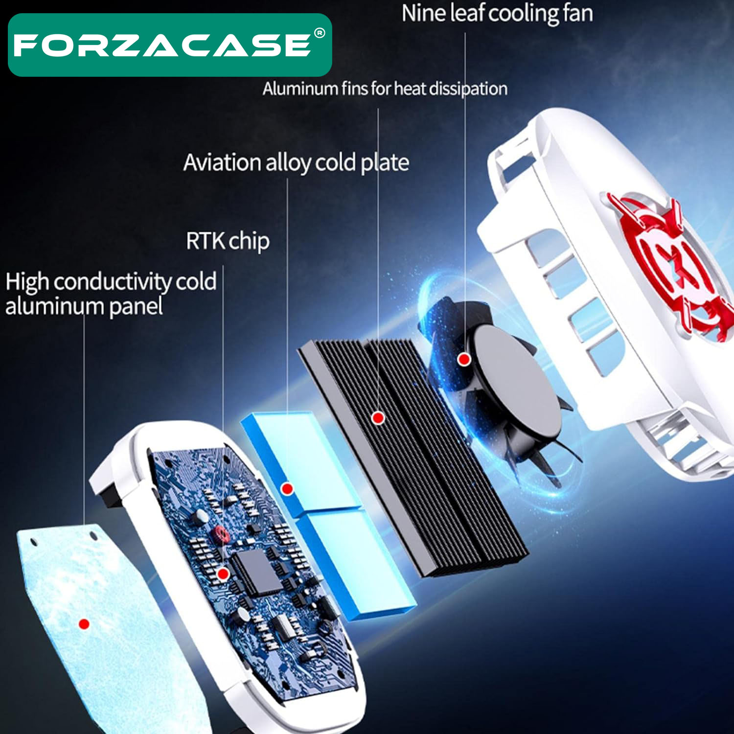 Forzacase%205000%20RPM%20Kablolu%20Cep%20Telefonu%20Isı%20Önleyici%20Soğutucu%20Fan%20Cooler%20-%20FC558