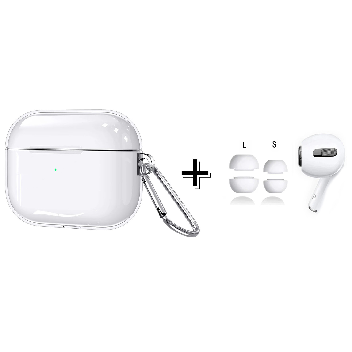 Forzacase%20Airpods%20Pro%20Şeffaf%20Anahtar%20Askılıklı%20Kılıfı%20+%202%20Çift%20Yedek%20Kulaklık%20Ucu%20S/L%20Gürültü%20Engellemeli%20Tıkaç%20-%20FC567