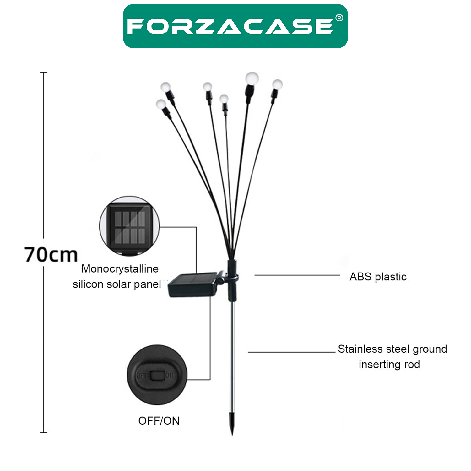 Forzacase%208%20Led’li%20Güneş%20Enerjili%20Su%20Geçirmez%20Bahçe%20Çiti%20Aydınlatma%20Led%20Lambası%20%20-%20FC570