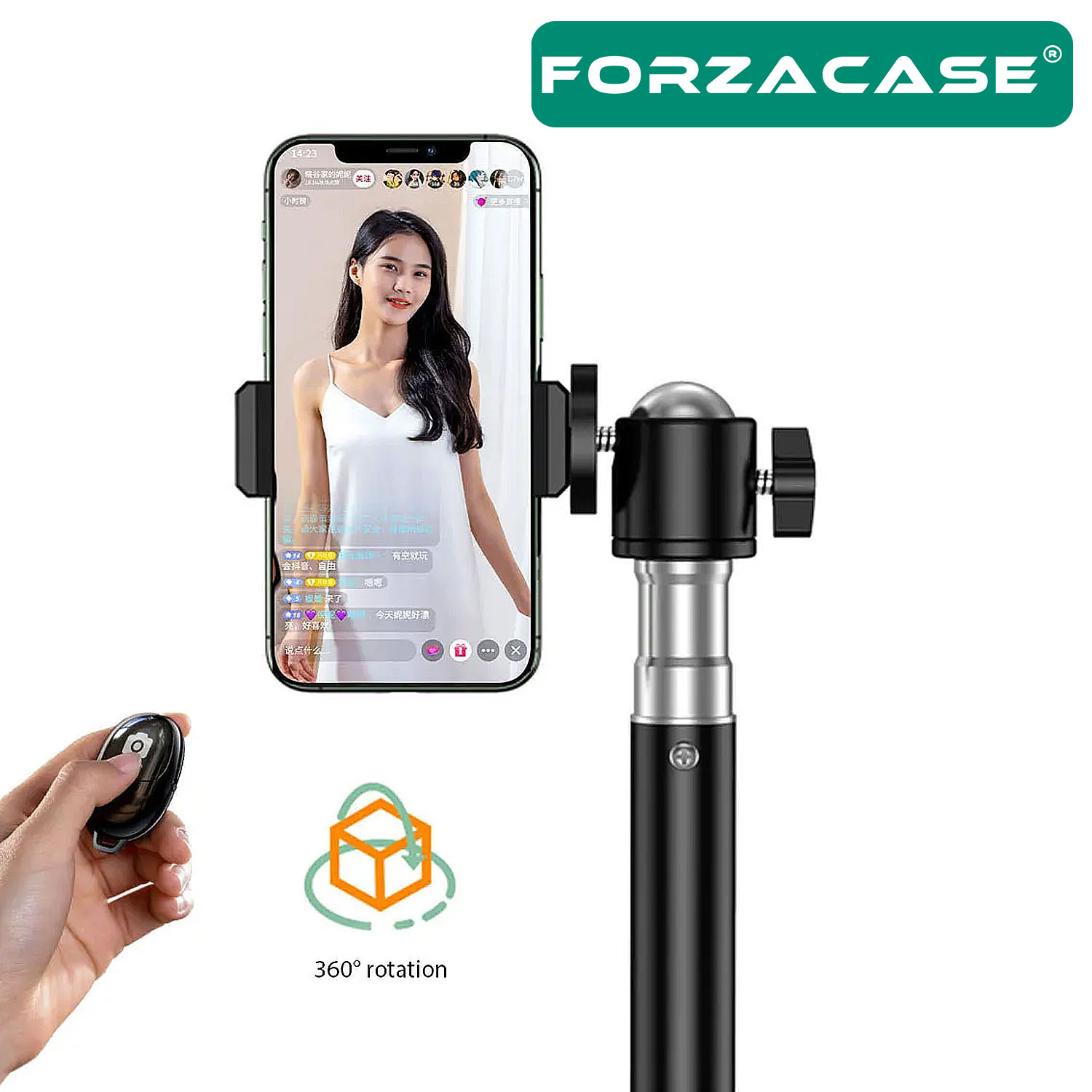 Forzacase%20Xiaomi%20Redmi%20Mi%20Poco%20Telefonlar%20ile%20uyumlu%20Bluetooth%20Kumandalı%20Alüminyum%20Tripod%202m%20FC576