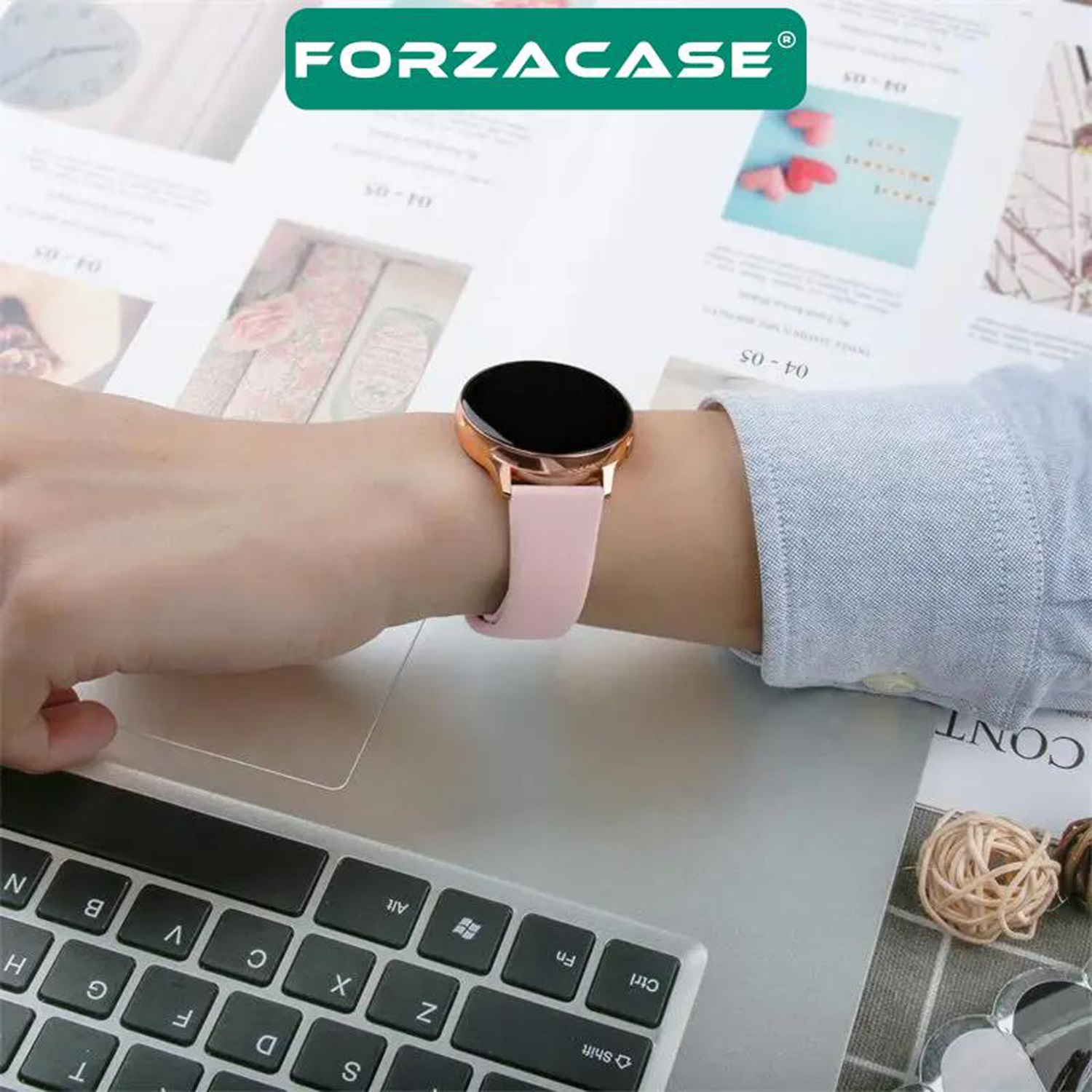 Forzacase%20Huawei%20Watch%20GT5%20Pro%2042mm%20ile%20uyumlu%20Silikon%20Kordon%20Kayış%20-%20FC579