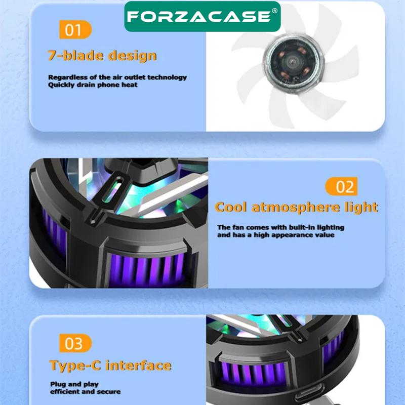 Forzacase%205000%20RPM%20Şarjlı%20RGB%20Işıklı%20Manyetik%20Tablet%20ve%20Telefon%20Soğutucu%20Isı%20Önleyici%20Fan%20-%20FC587