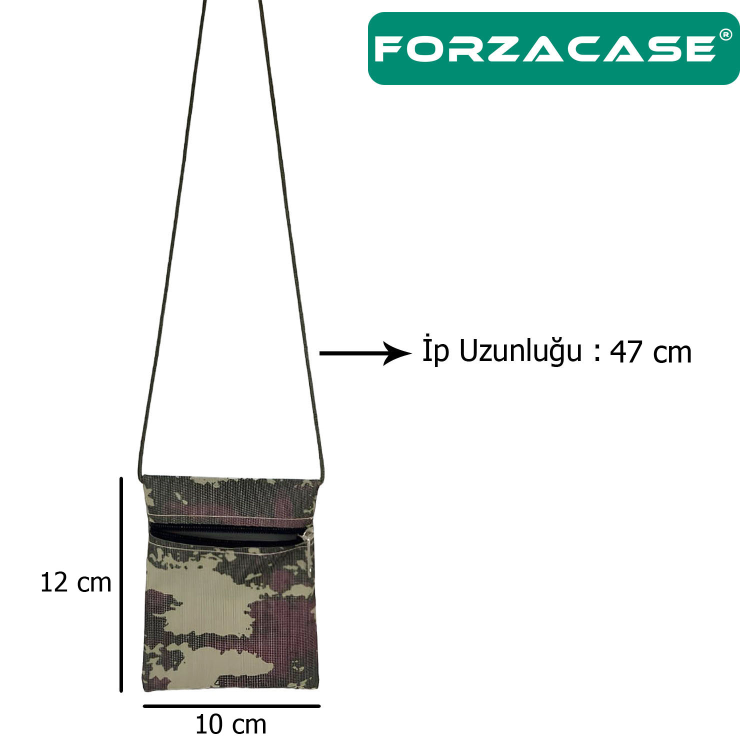 Forzacase%20Tek%20Cep%20Fermuarlı%20İpli%20Boyuna%20Asmalı%20Asker%20Cüzdanı%2012%20cm%20-%20FC613