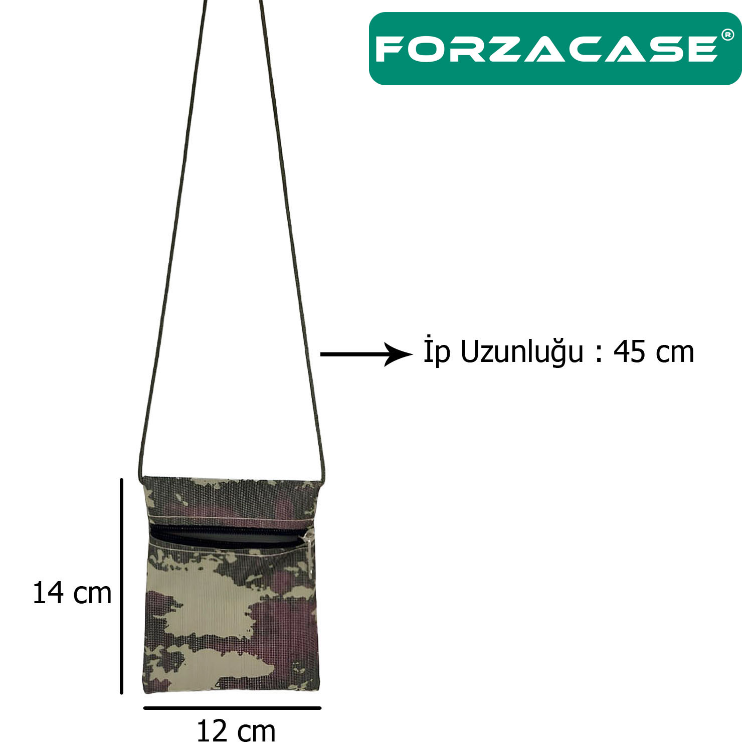 Forzacase%20Tek%20Cep%20Fermuarlı%20İpli%20Boyuna%20Asmalı%20Asker%20Cüzdanı%2014%20cm%20-%20FC614