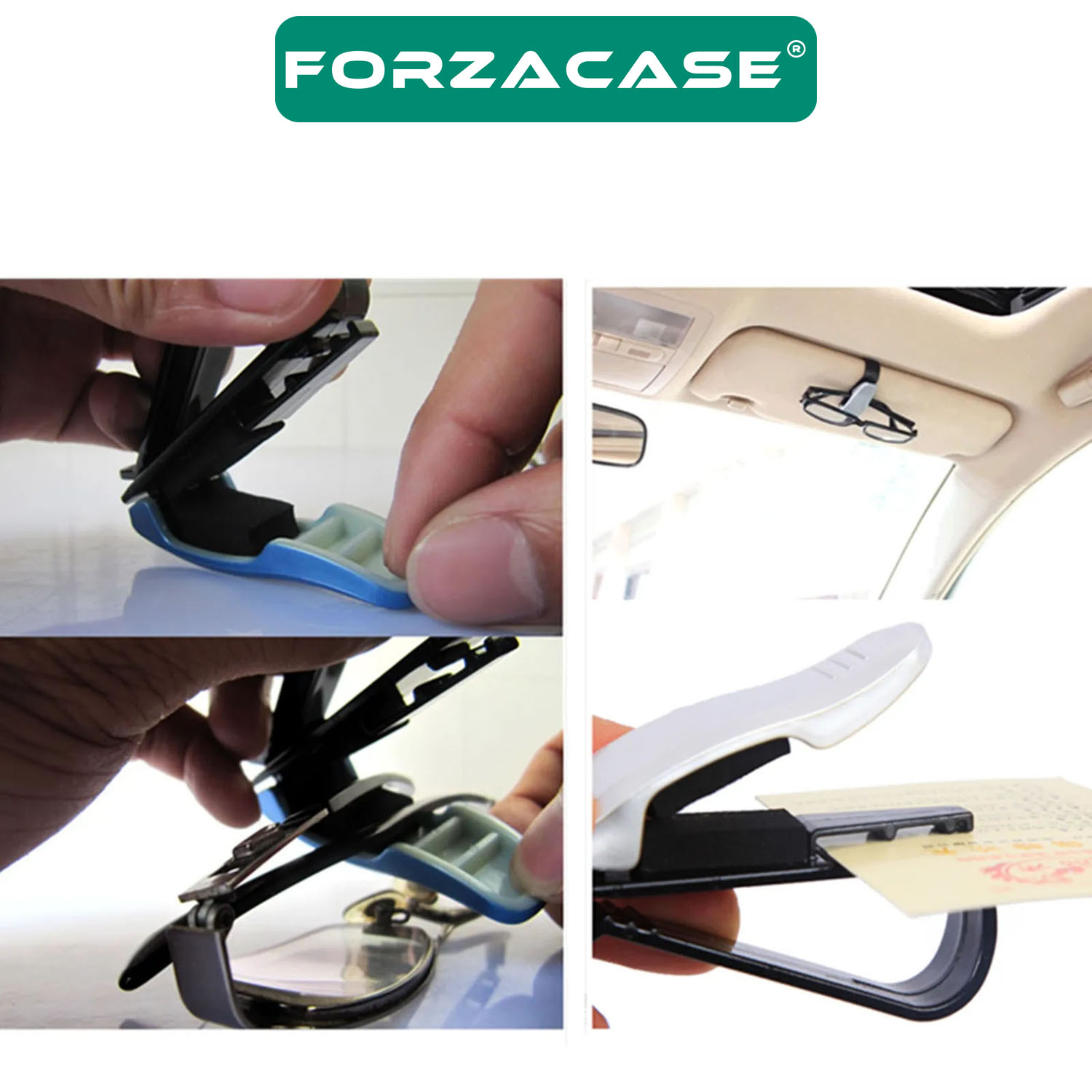 Forzacase%20Araç%20İçi%20Pratik%20Araba%20Güneş%20Gözlüğü%20Tutucu%20ve%20Kartlık%20Klips%20-%20FC620