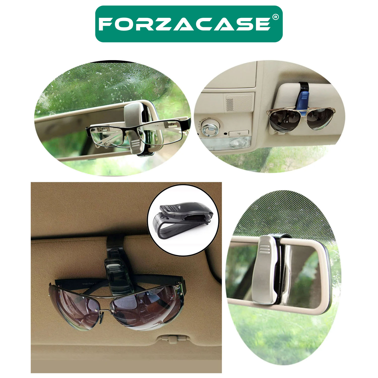 Forzacase%20Araç%20İçi%20Pratik%20Araba%20Güneş%20Gözlüğü%20Tutucu%20ve%20Kartlık%20Klips%20-%20FC620