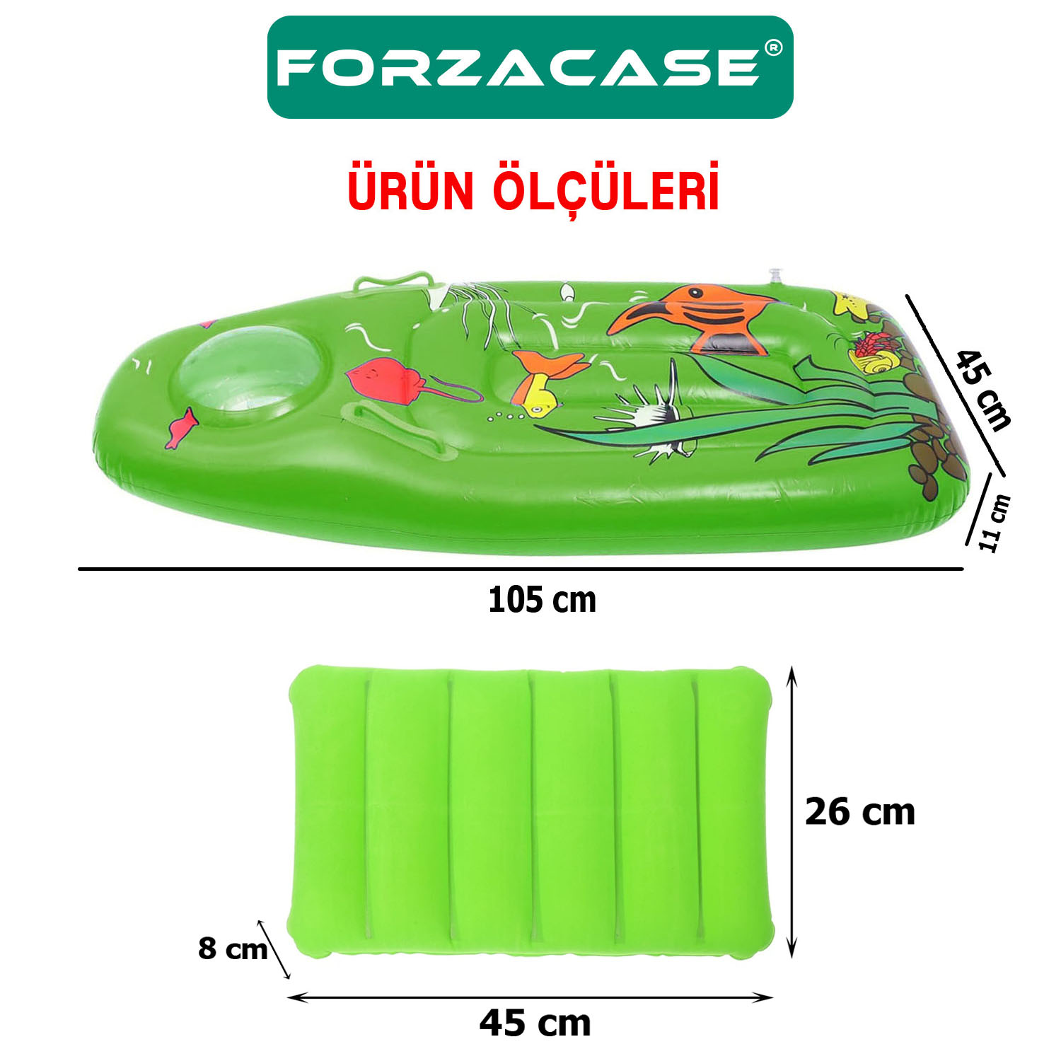 Forzacase%20Çocuklar%20İçin%20Pencereli%20El%20Tutmalı%20Şişme%20Havuz%20Deniz%20Yatağı%20ve%20Plaj%20Boyun%20Yastığı%20-%20FC633