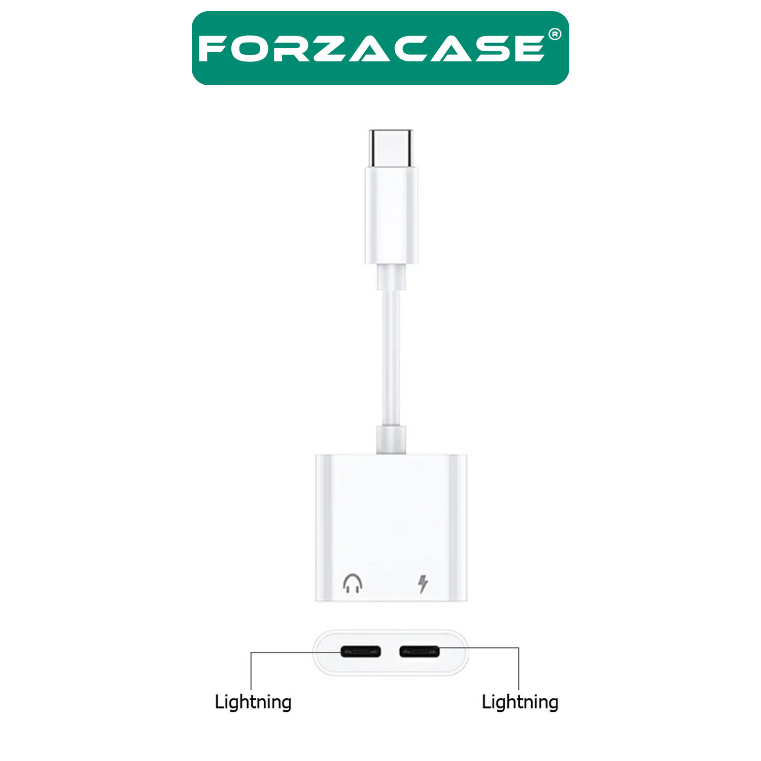 Forzacase%20Type-C%20to%20Lightning%20Çevirici%20Adaptör%20Şarj%20ve%20Kulaklık%20Çevirici%20-%20FC636