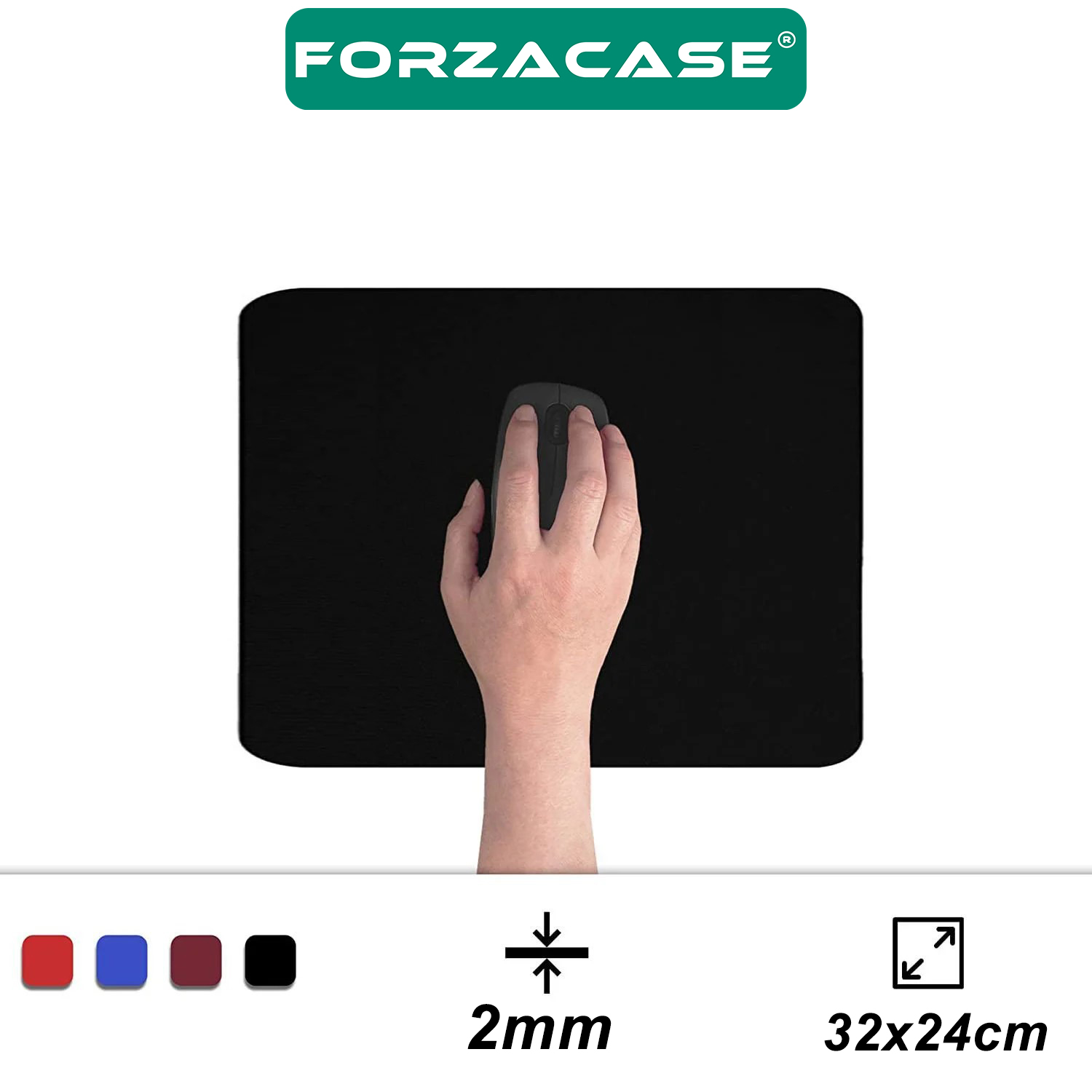 Forzacase%20Kaydırmaz%20Silikon%20Tabanlı%20Mat%20Mouse%20Pad%2032x24cm%20Siyah%20-%20FC638