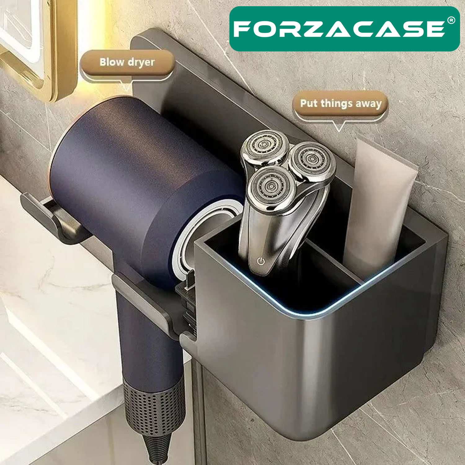 Forzacase%20Saç%20Kurutma%20Makinesi%20Askısı%20Tarak%20Tıraş%20Banyo%20Organizeri%20-%20FC651