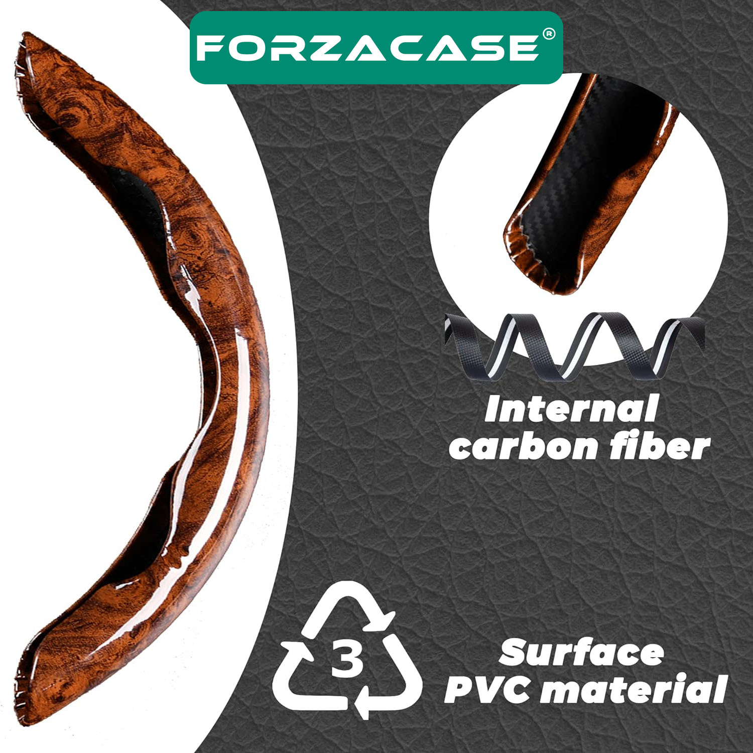 Forzacase%20Ahşap%20Tasarımlı%20Direksiyon%20Simidi%20Koruma%20Kılıfı%202%20Li%20-%20FC652