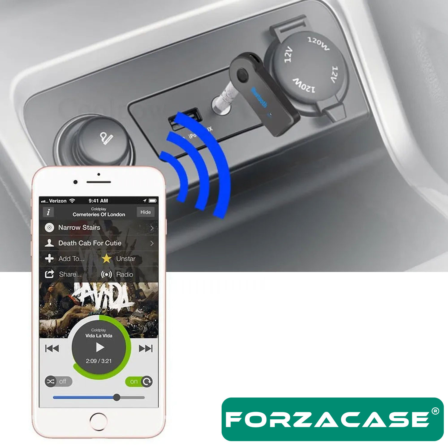 Forzacase%20Bluetooth%20Aux%20Müzik%20Alıcısı%20Araç%20Kiti%20Bluetooth%20Çevirici%20-%20FC658