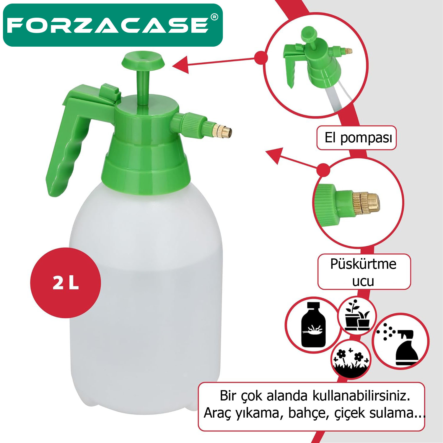 Forzacase%202%20Litre%20Basınçlı%20Su%20Köpük%20Püskürtme%20Sprey%20Şişe%20Çiçek%20Sulama%20İlaçlama%20Araç%20Yıkama%20-%20FC666