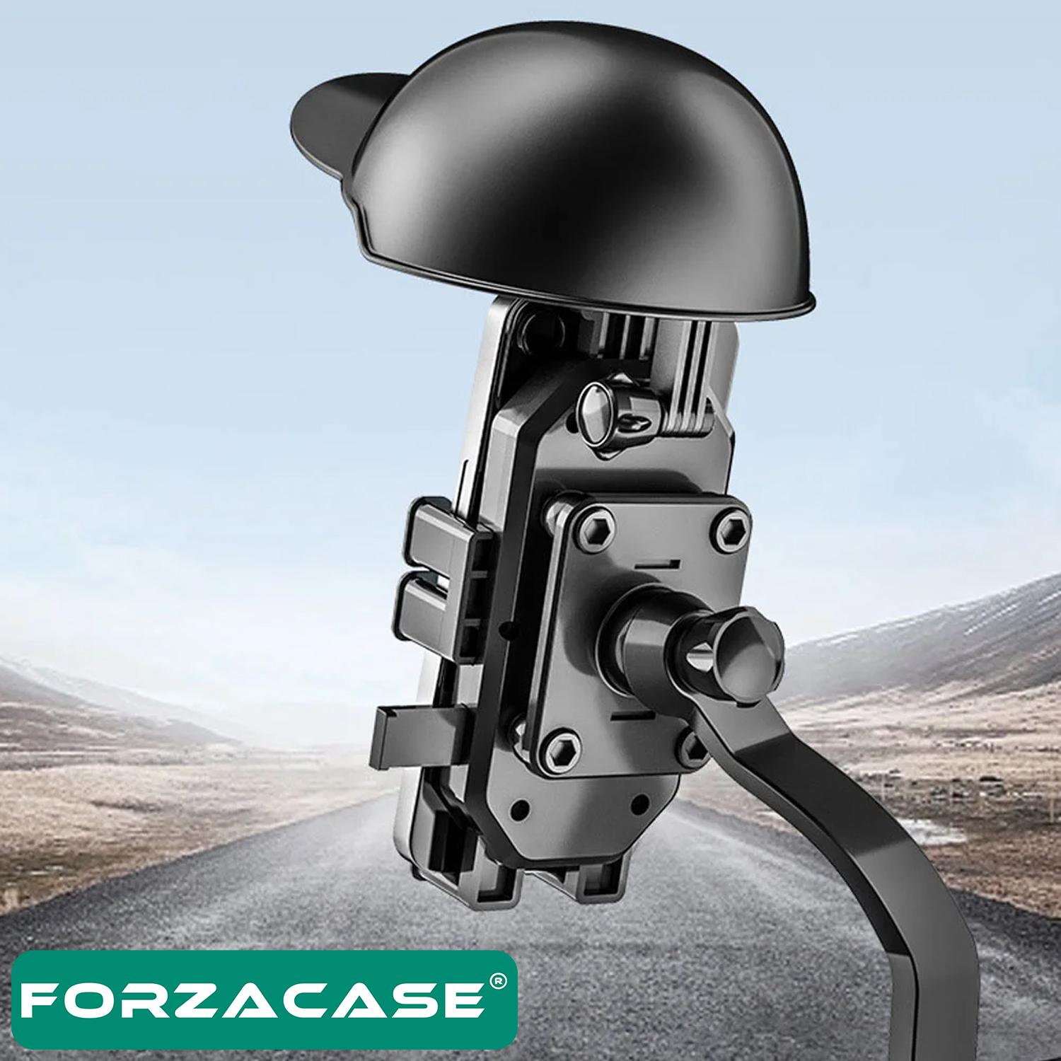 Forzacase%20Şapkalı%20Bisiklet%20Motosiklet%20Scooter%20Ayna%20Montajlı%20Telefon%20Tutucu%20-%20FC667