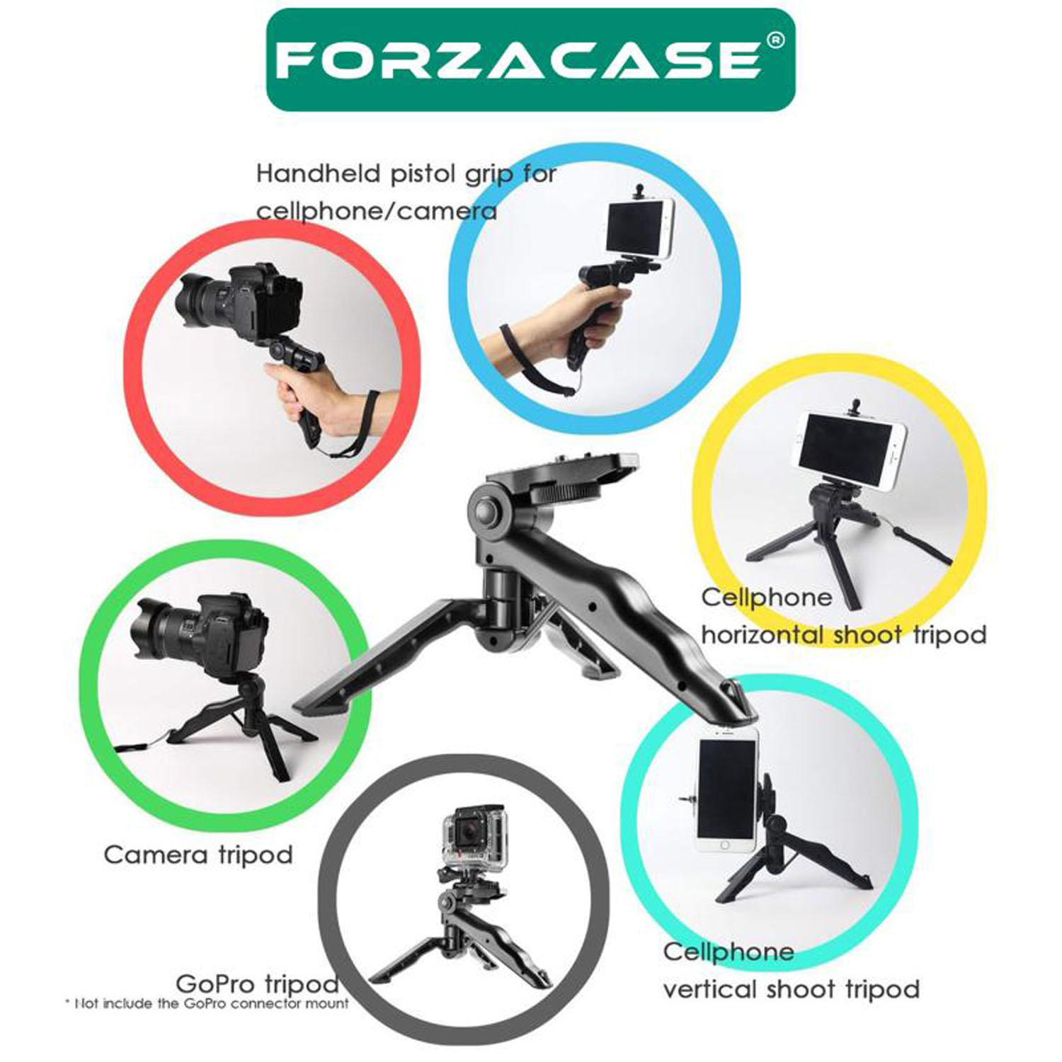 Forzacase%203%20Ayak%20Mini%20Kamera%20Tripodu%20+%20Döner%20Başlık%20Tablet%20ve%20Telefon%20Tutucu%20-%20FC670