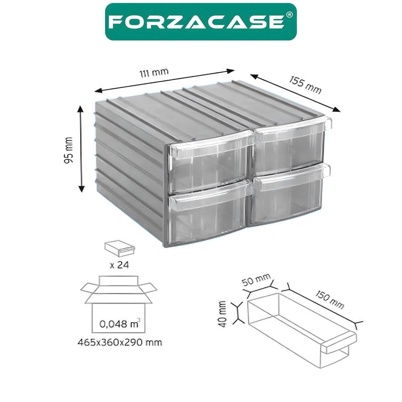 Forzacase%204%20Çekmeceli%20Balıkçı%20Marangoz%20Malzeme%20ve%20Takı%20Aksesuar%20Kutusu%20Organizer%20-%20FC671