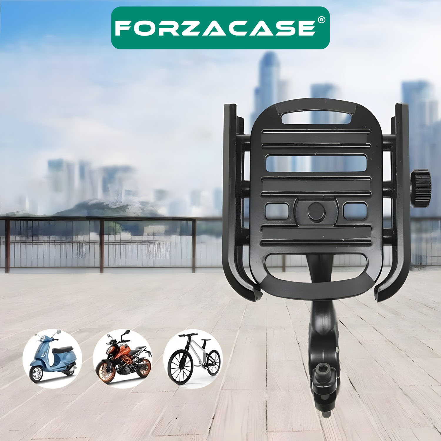 Forzacase%20Bisiklet%20Motosiklet%20Scooter%20için%20Gidon%20Montajlı%20Metal%20Telefon%20Tutucu%20-%20FC686