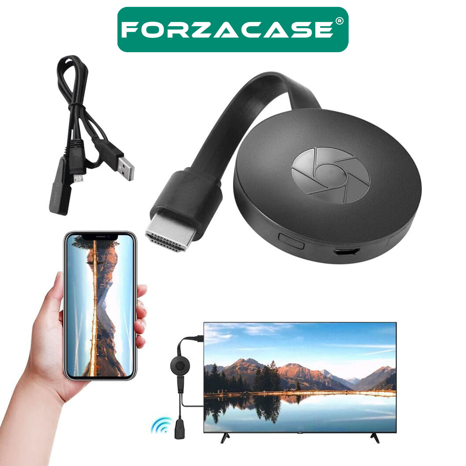 Forzacase%20HDMI%204K%20Çözünürlük%20Kablosuz%20Görüntü%20Ve%20Ses%20Aktarıcı%20/%20Tablet%20Telefondan%20Televizyona%20FC689