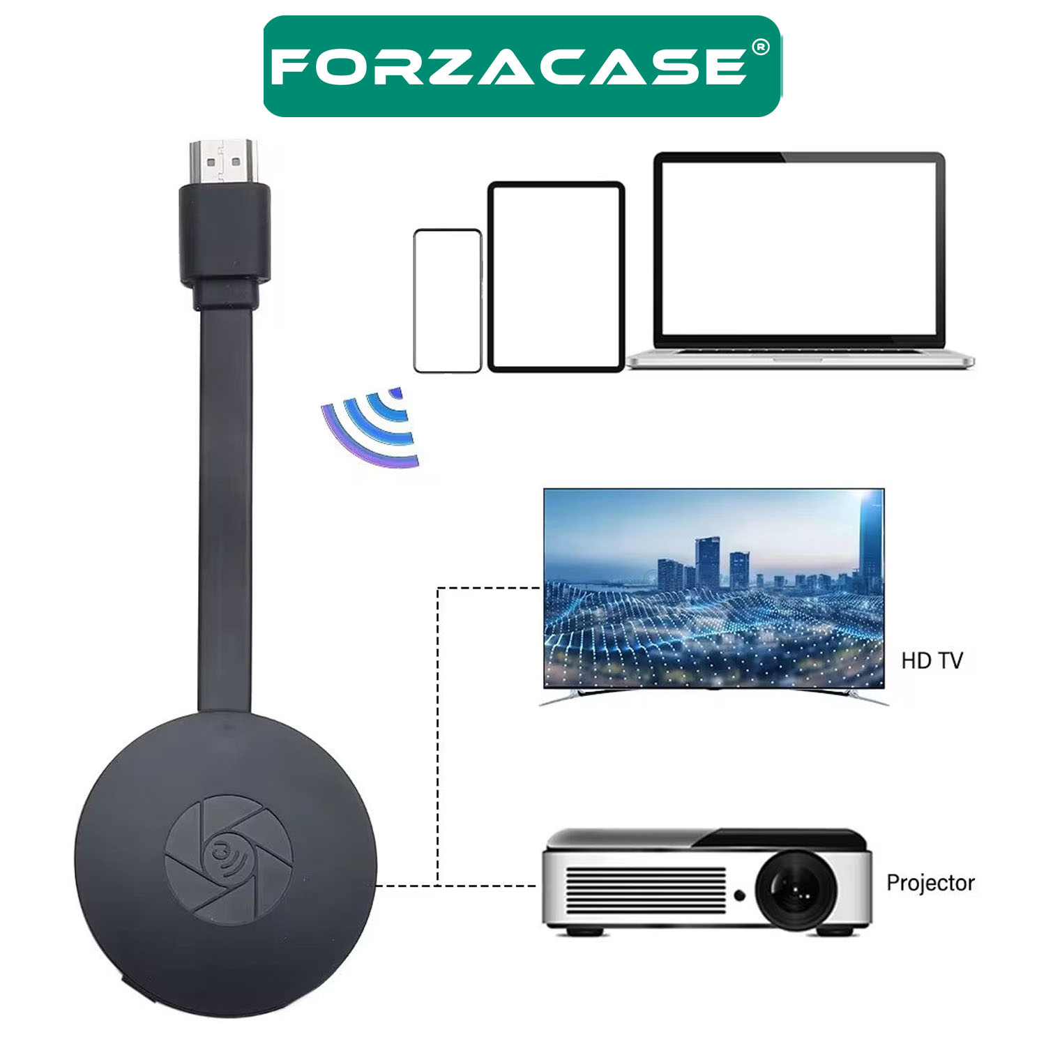 Forzacase%20HDMI%204K%20Çözünürlük%20Kablosuz%20Görüntü%20Ve%20Ses%20Aktarıcı%20/%20Tablet%20Telefondan%20Televizyona%20FC689