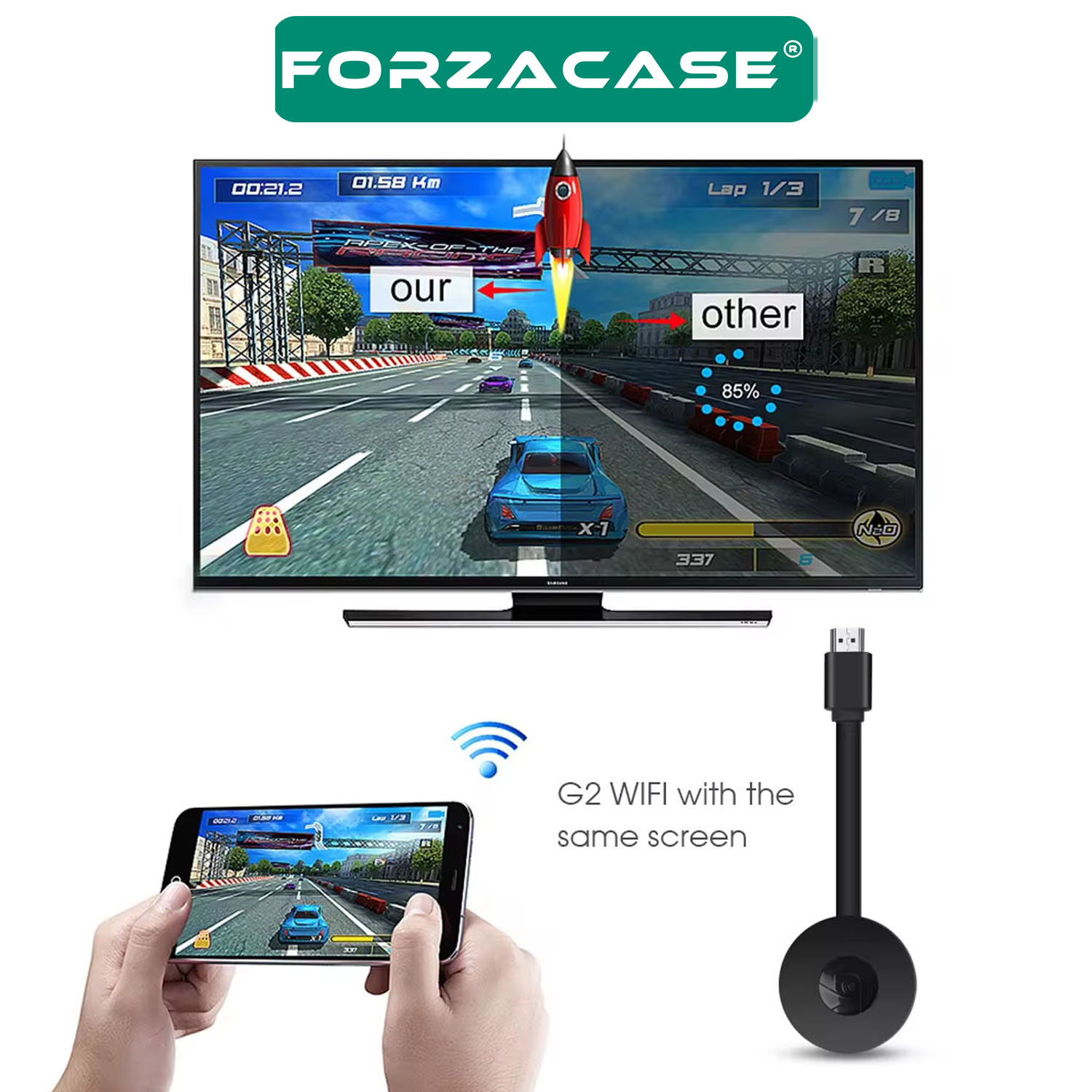 Forzacase%20HDMI%204K%20Çözünürlük%20Kablosuz%20Görüntü%20Ve%20Ses%20Aktarıcı%20/%20Tablet%20Telefondan%20Televizyona%20FC689