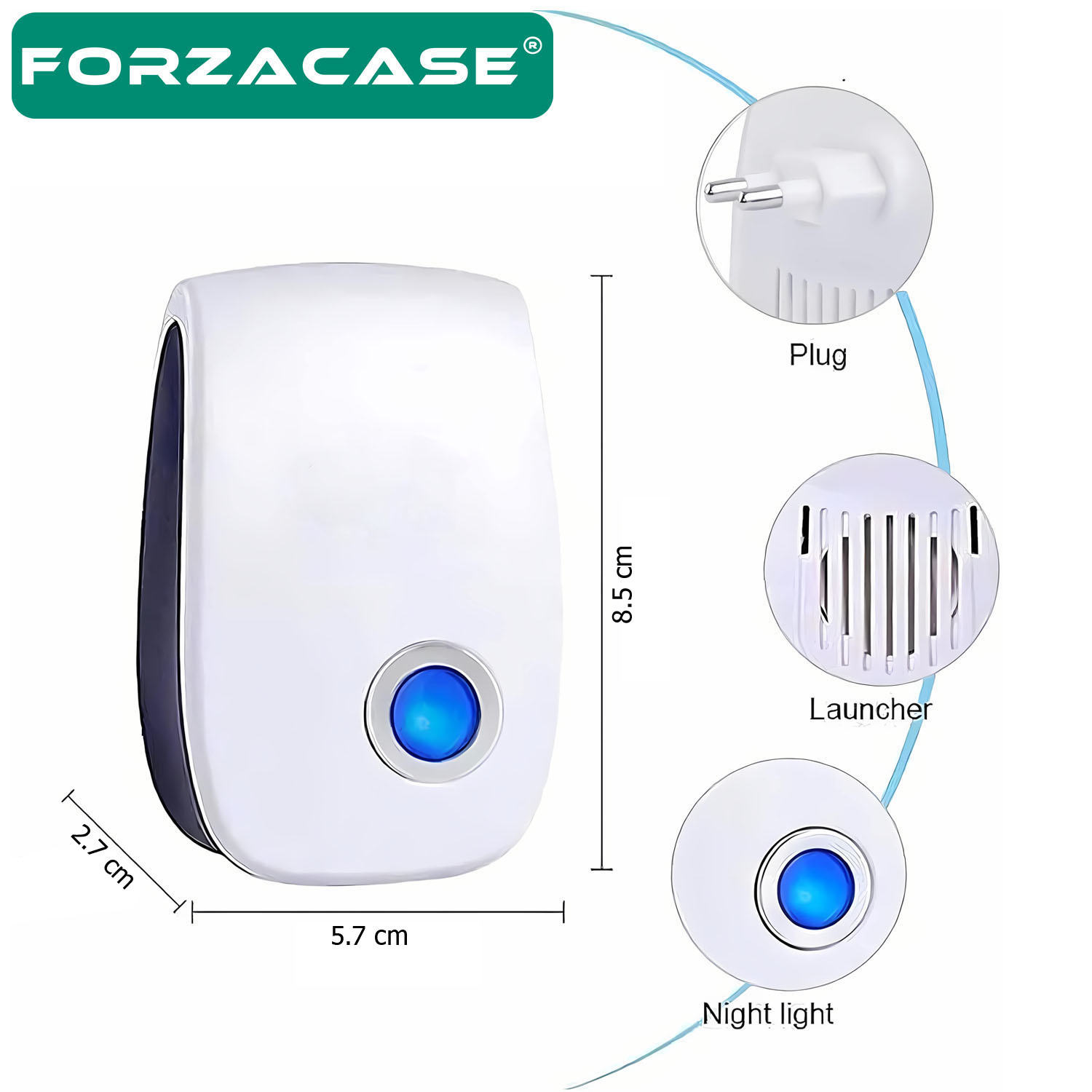 Forzacase%20Ultrasonic%20Böcek%20Sivri%20Sinek%20Fare%20Ve%20Haşere%20Kovucu%20Cihaz%20-%20FC699