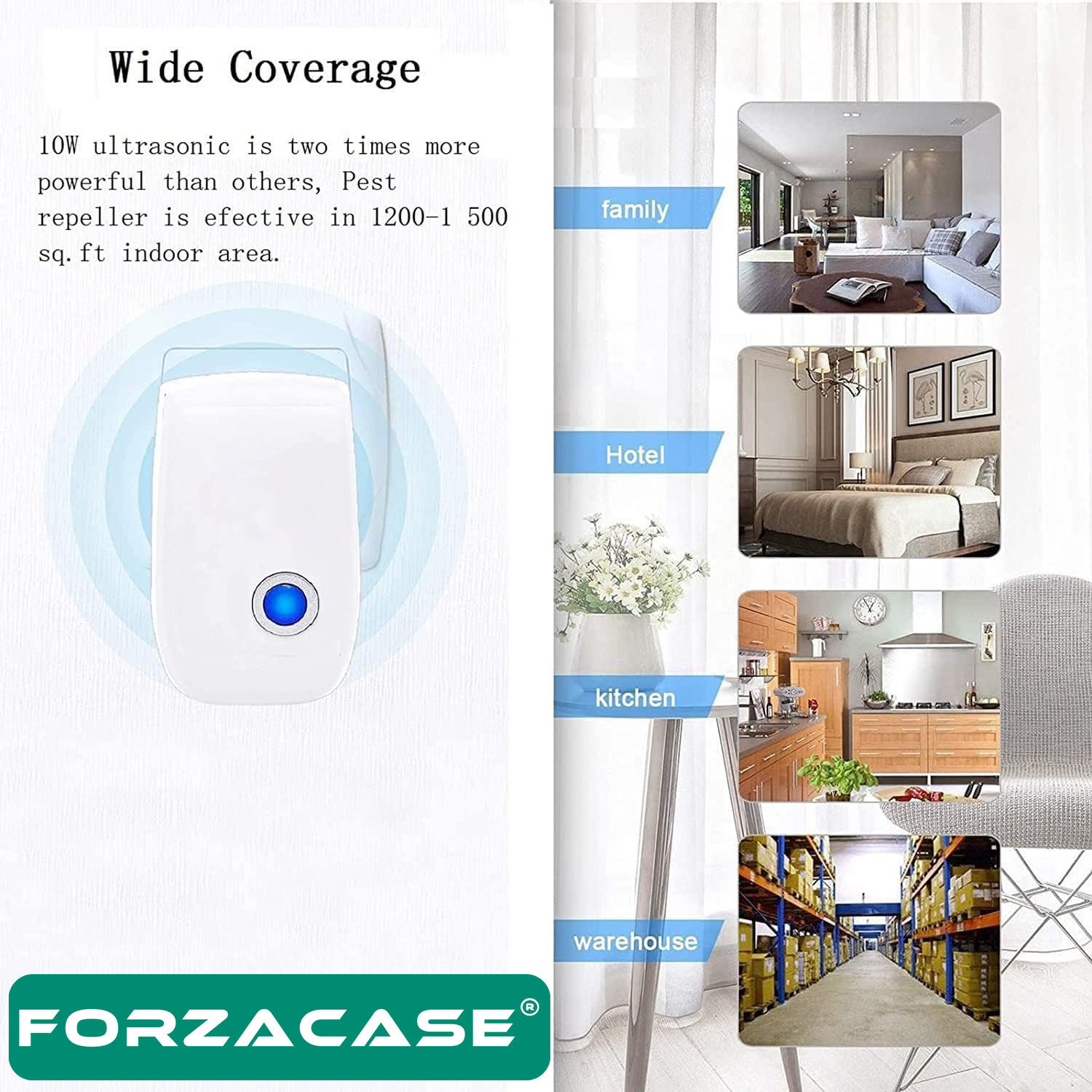 Forzacase%20Ultrasonic%20Böcek%20Sivri%20Sinek%20Fare%20Ve%20Haşere%20Kovucu%20Cihaz%20-%20FC699