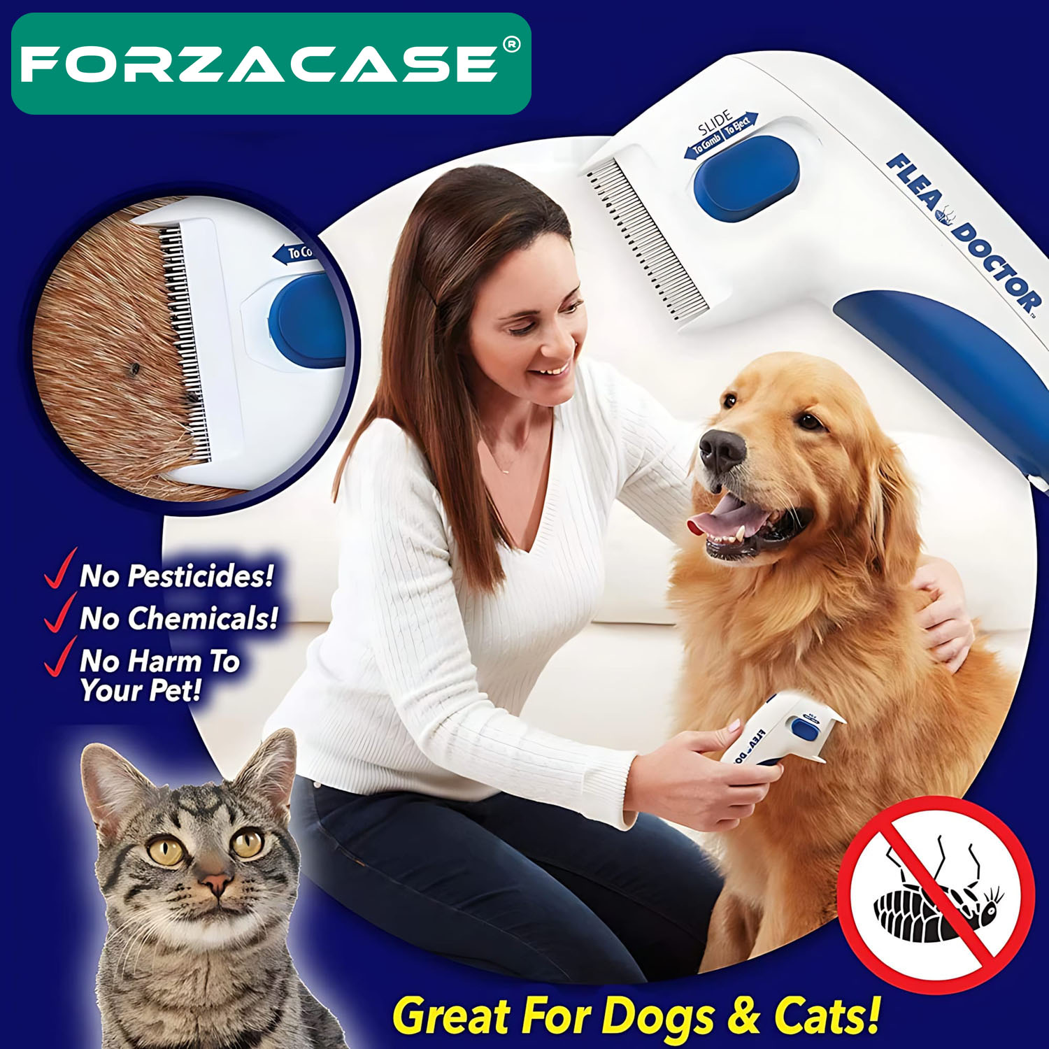 Forzacase%20Kedi%20ve%20Köpekler%20için%20Pire%20Doktoru%20Elektronik%20Pire%20Tarağı%20Kıtık%20Açıcı%20-%20FC700