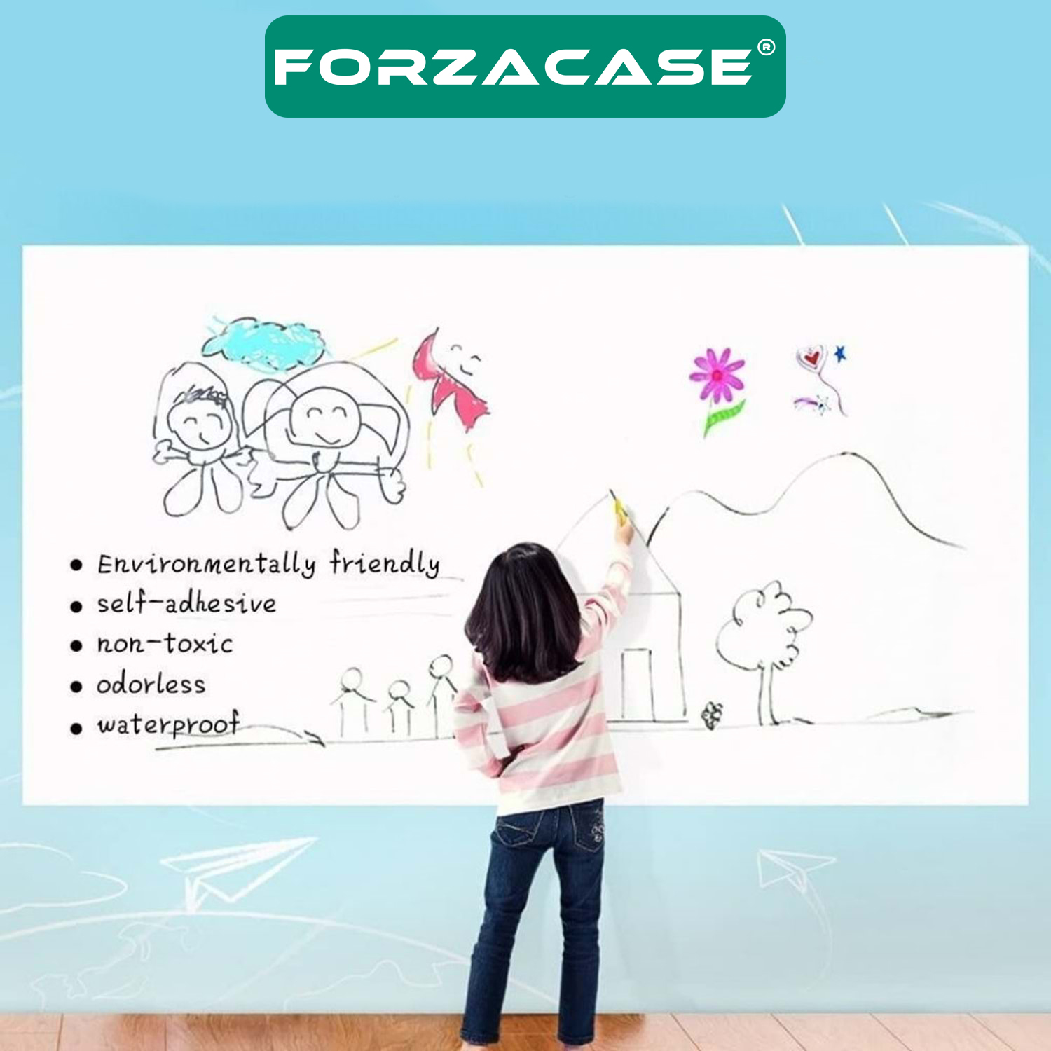 Forzacase%20Yazılabilir%20Beyaz%20Tahta%20Folyo%20Yazı%20Tahtası%20PVC%20Duvar%20Sticker%20-%20FC713