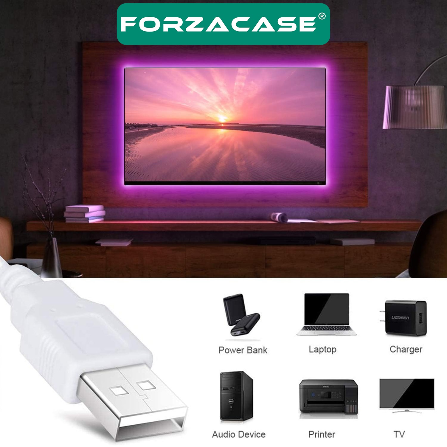 Forzacase%20USB%20Uzaktan%20Kumandalı%20RGB%20LED%205%20Metre%20Şerit%20Gökkuşağı%20Işık%20Şeridi%20Led%20Işığı%20-%20FC724