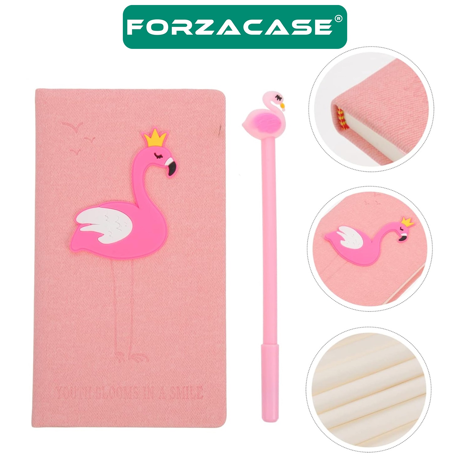 Forzacase%20Flamingo%20Desenli%20Defter%20+%20Flamingo%20Tükenmez%20Kalem%20-%20FC726