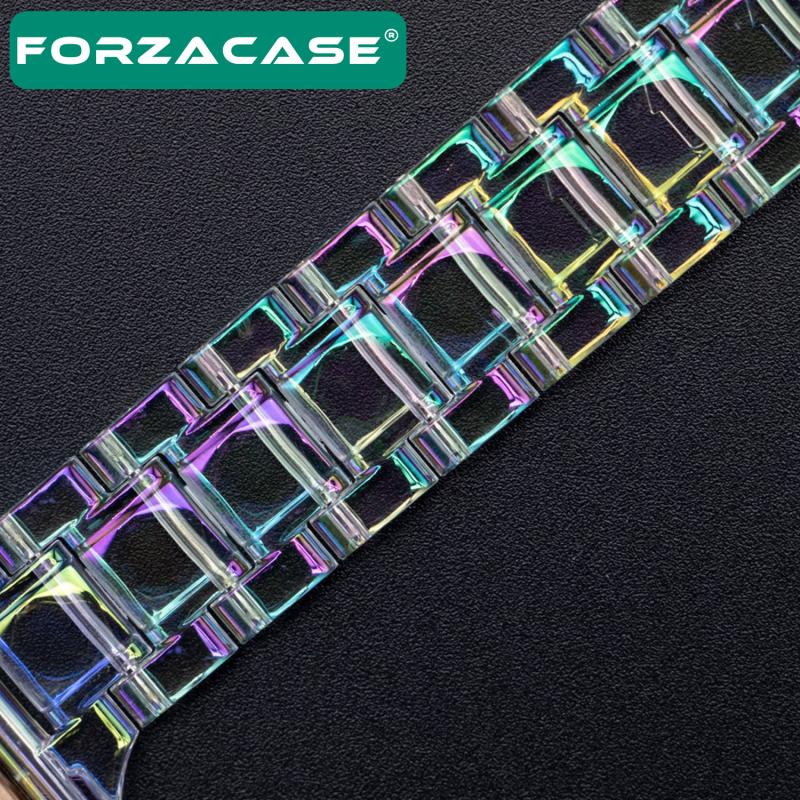 Forzacase%20Apple%20Watch%20SE%2040mm%20ile%20uyumlu%20Transparan%20Hologram%20Baklalı%20Kordon%20Kayış%20-%20FC734