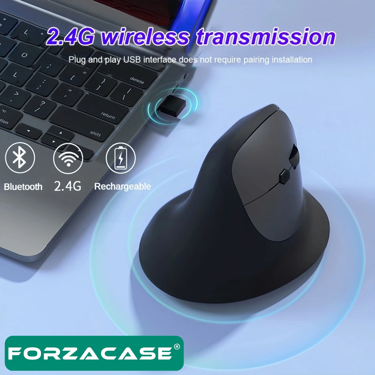 Forzacase%201600%20DPI%20Şarj%20Edilebilir%202.4%20GHz%20Ergonomik%20Bluetooth%20Kablosuz%20Mouse%20-%20FC745