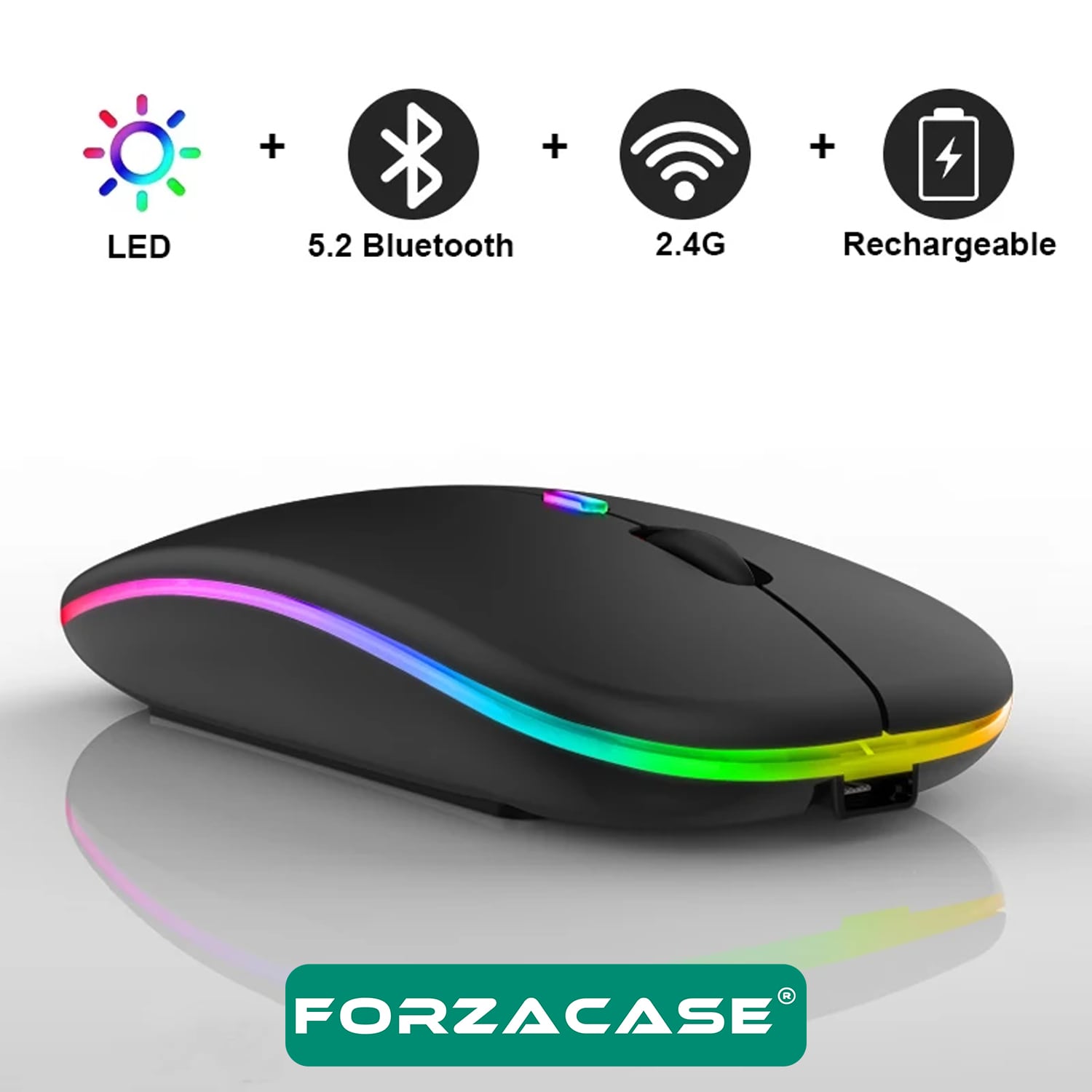 Forzacase%201600%20DPI%20Şarj%20Edilebilir%202.4%20GHz%20RGB%20Bluetooth%20Kablosuz%20Mouse%20-%20FC750