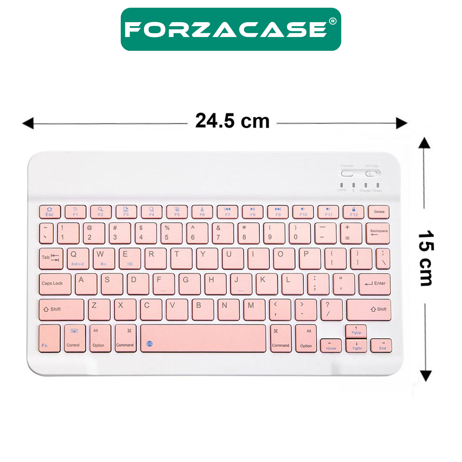 Forzacase%20Tablet%20ve%20Telefonlar%20için%20Şarjlı%20Kare%20Tuşlu%20Bluetooth%20Kablosuz%20Klavye%20-%20FC755